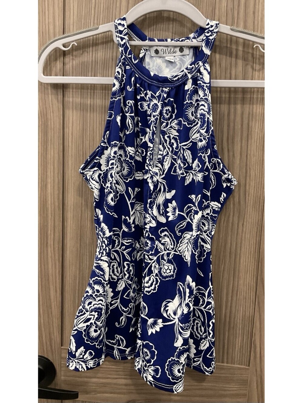Wilde Womens Halter Neck (Tank Top) Blue Blouse Size S